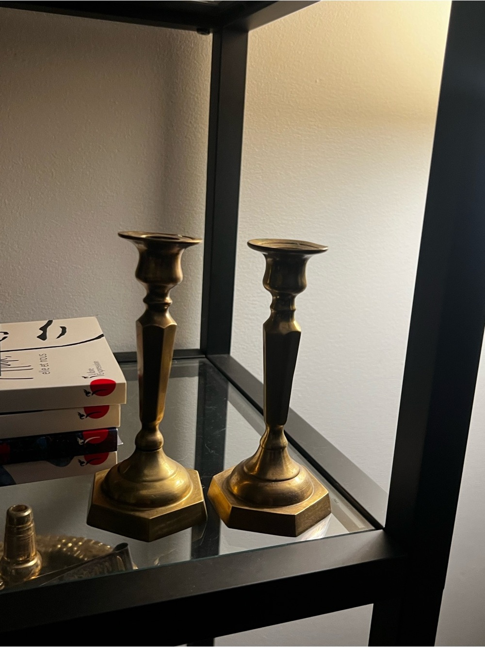 Brass Candlestick Pair – Vintage-Inspired Gold Home Accent
